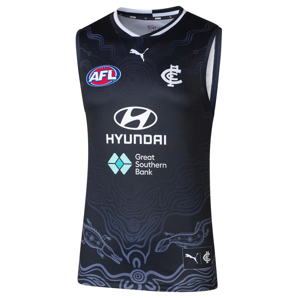 Carlton 2025 Authentic Training Guernsey