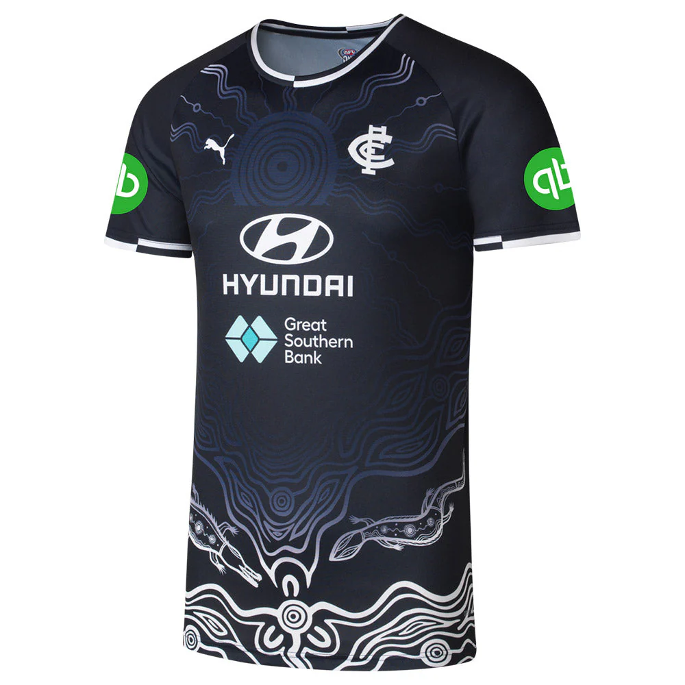 Carlton 2025 Authentic Navy Training Tee - Image 3