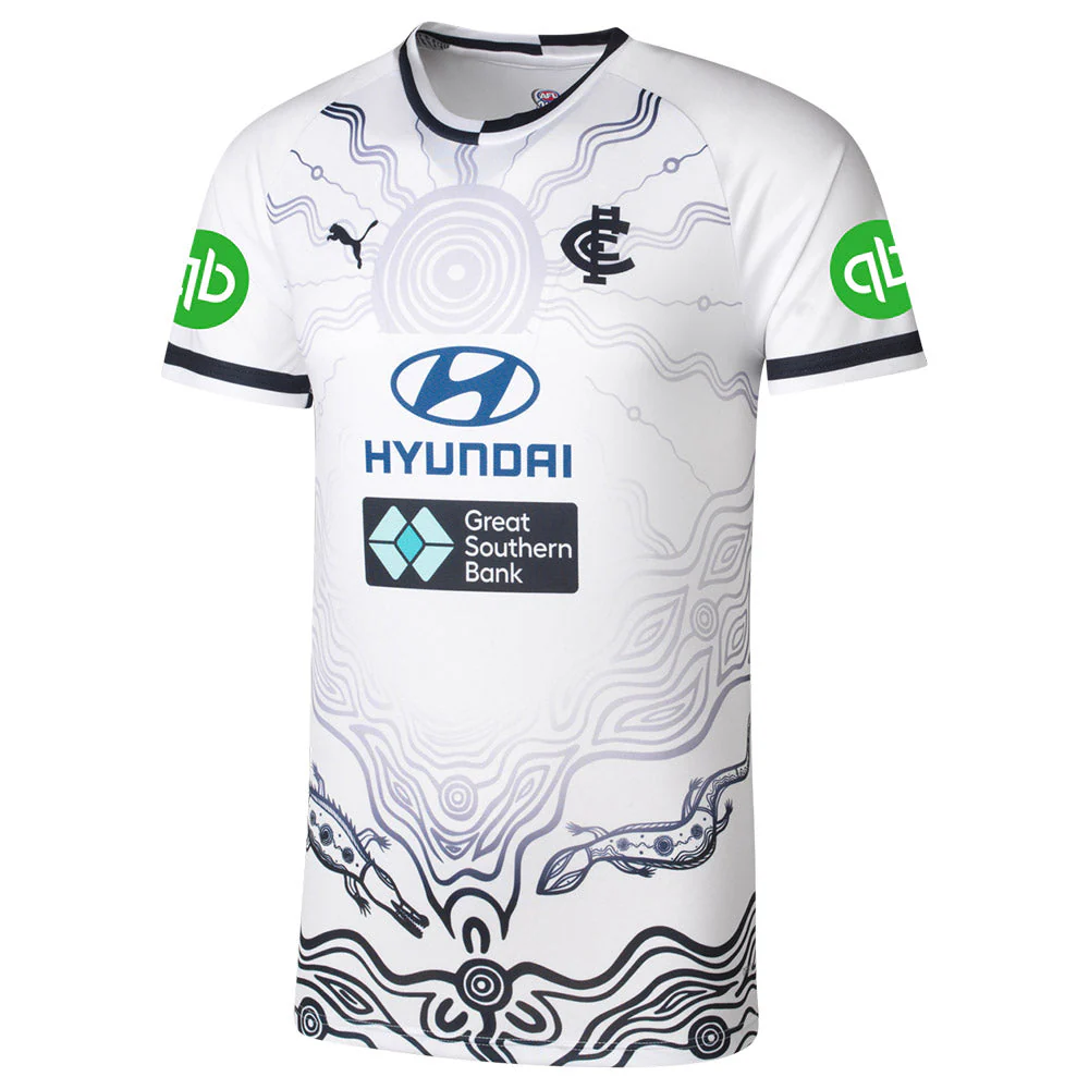 Carlton 2025 Authentic White Training Tee - Image 3