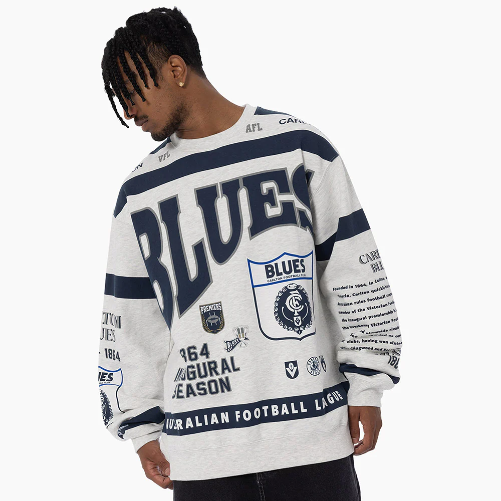 Carlton Blues Mitchell & Ness Team Crew Fleece
