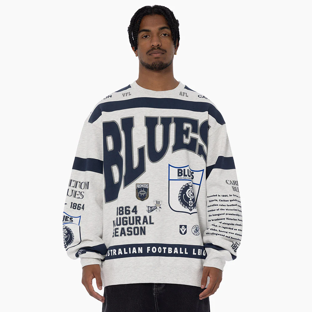 Carlton Blues Mitchell & Ness Team Crew Fleece - Image 4