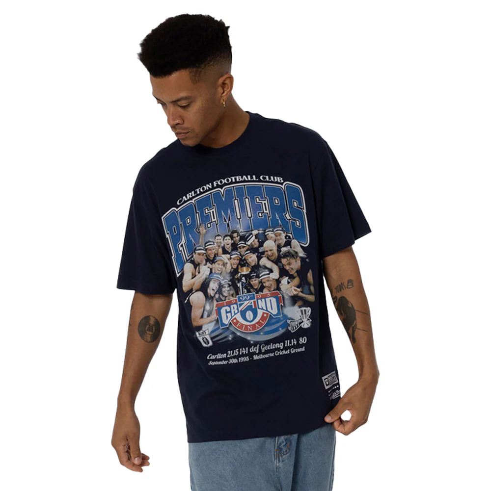 Carlton Blues Mitchell & Ness Premiership 1995 Team Tee