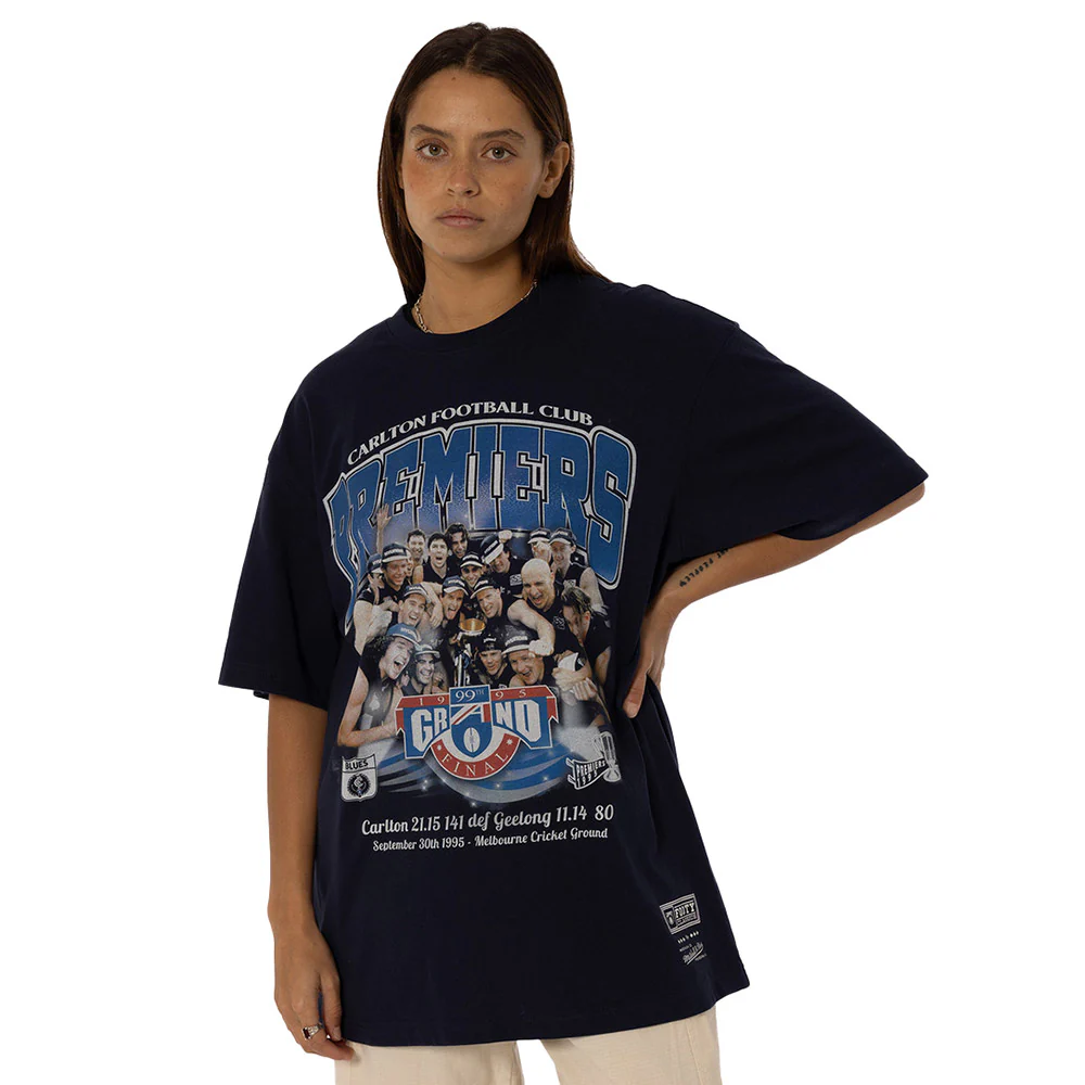 Carlton Blues Mitchell & Ness Premiership 1995 Team Tee - Image 2