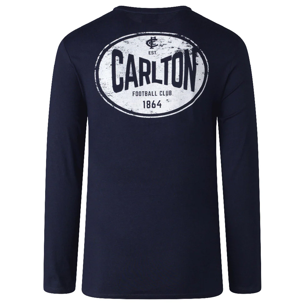 Carlton Mens Supporter Long Sleeve Tee - Image 2