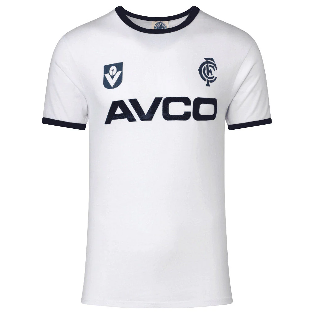 Carlton Mens White Throwback Tee - Image 3