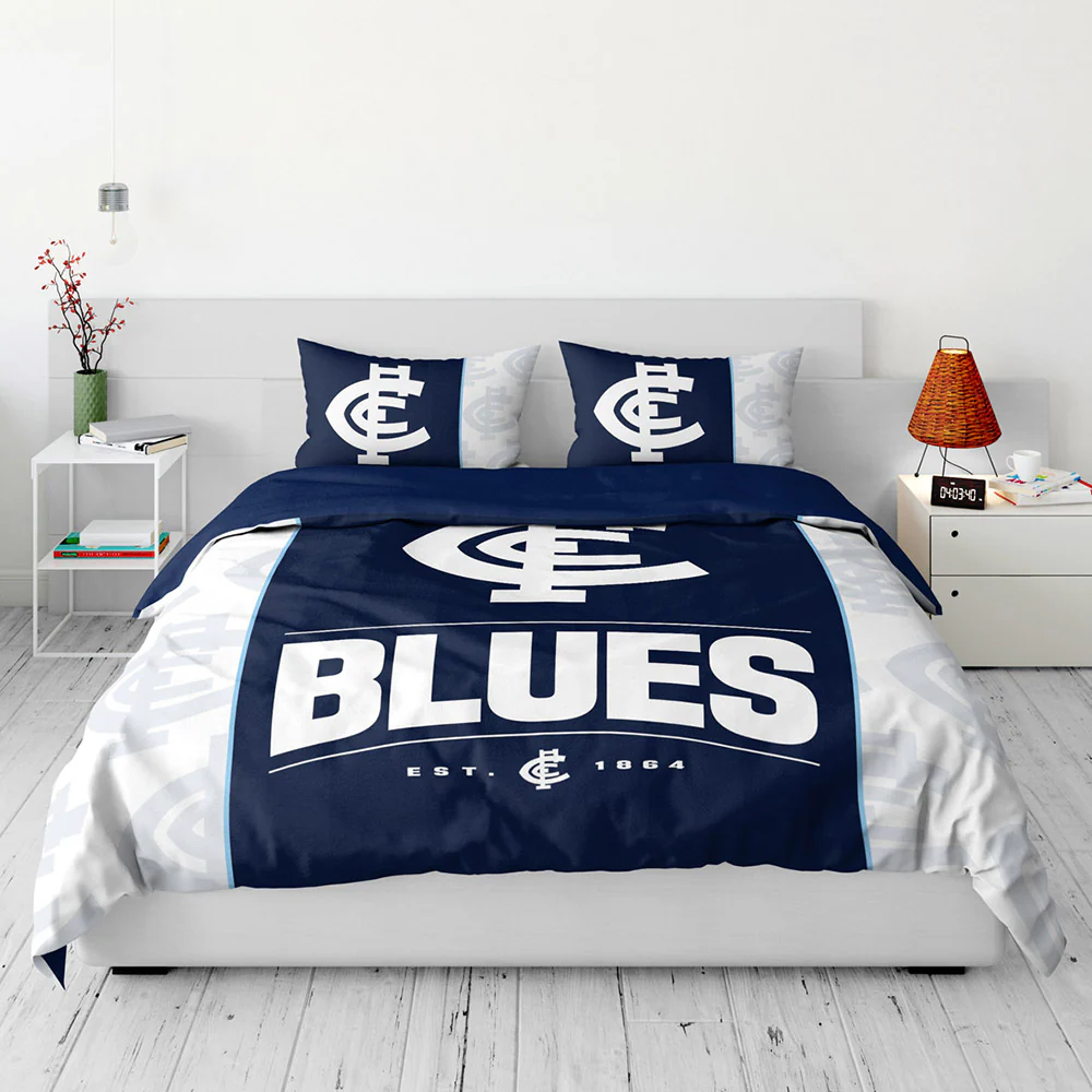 Carlton Blues Queen Quilt Cover Set