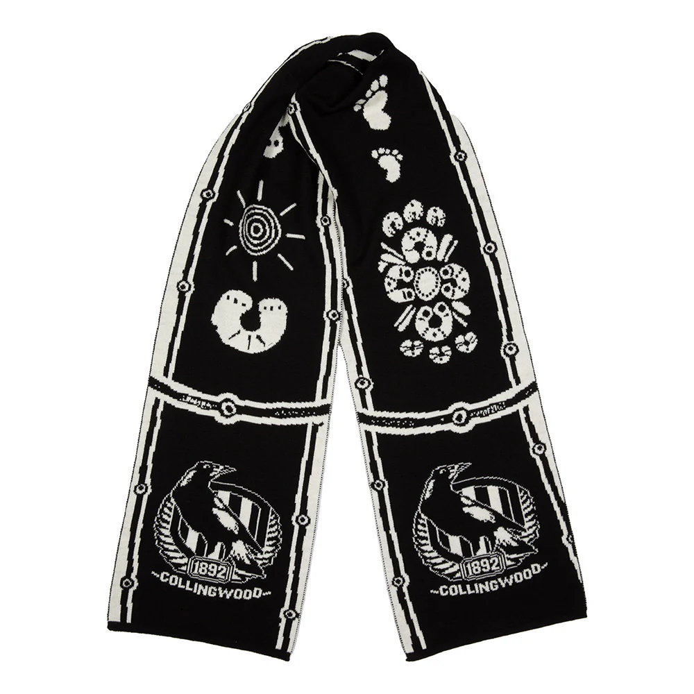 Collingwood Team Merino Wool Indigenous Scarf - Image 3