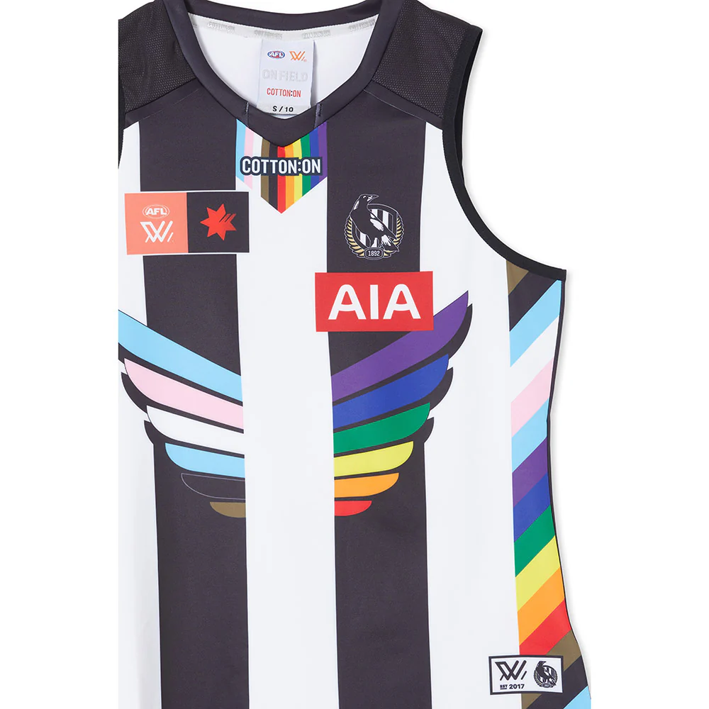Collingwood Season 8 AFLW Authentic Pride Guernsey - Image 3