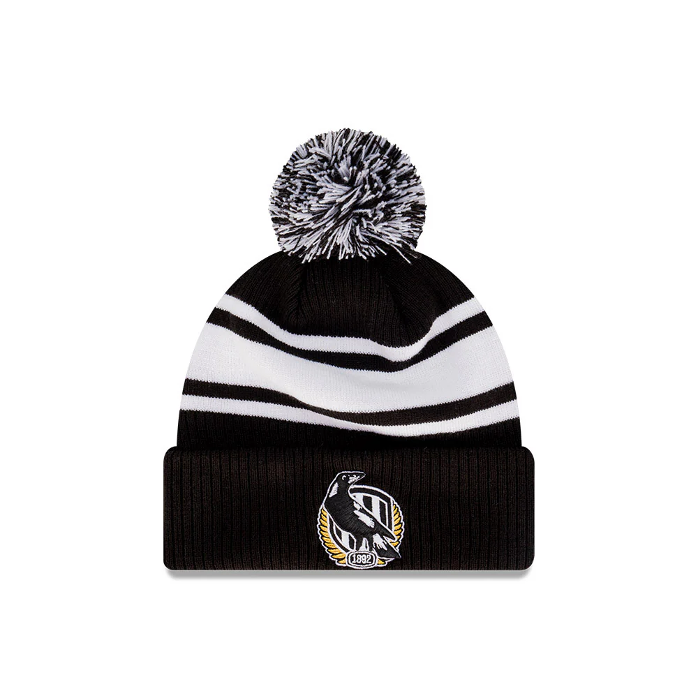 Collingwood New Era Stripe Knitted Beanie
