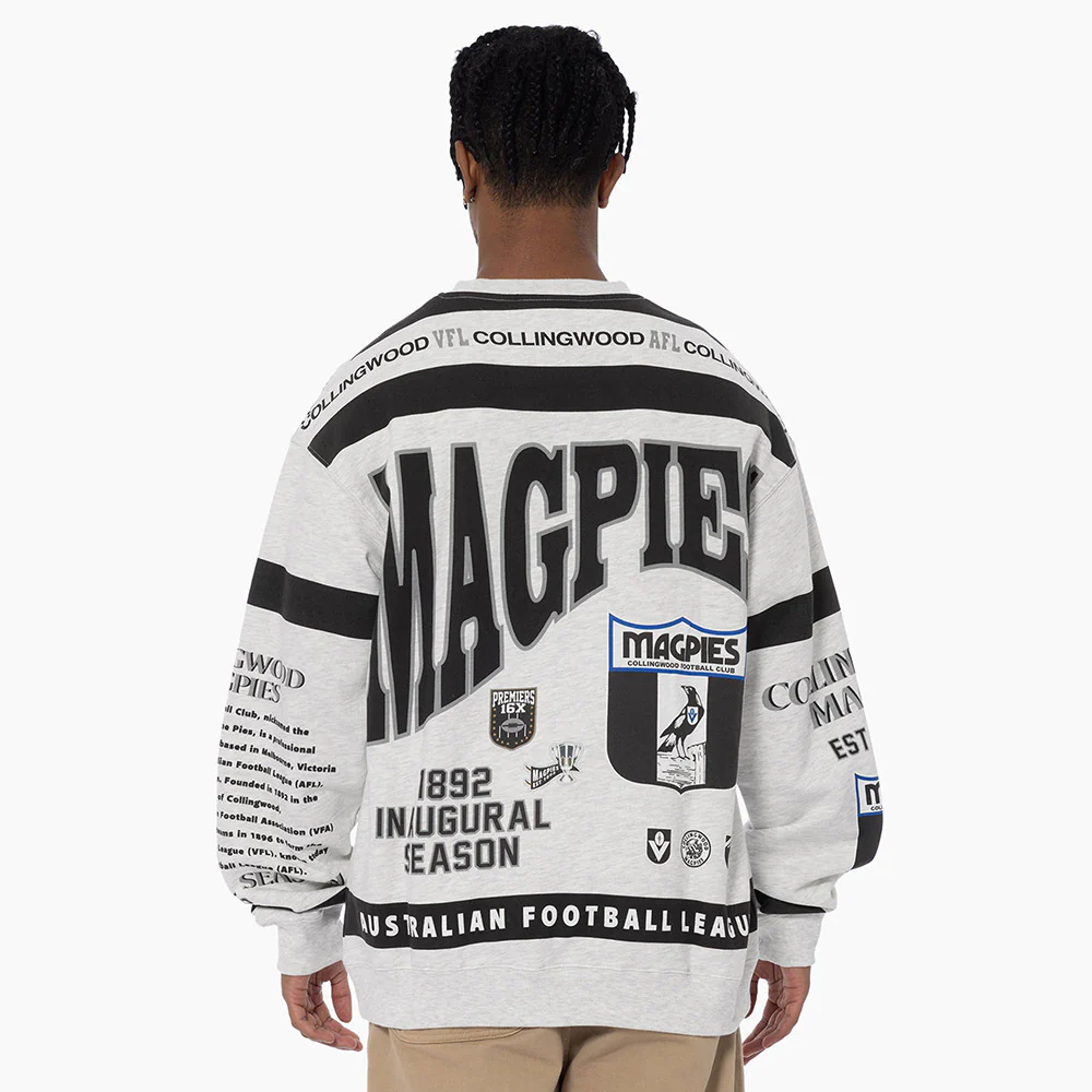 Collingwood Magpies Mitchell & Ness Team Crew Fleece - Image 2