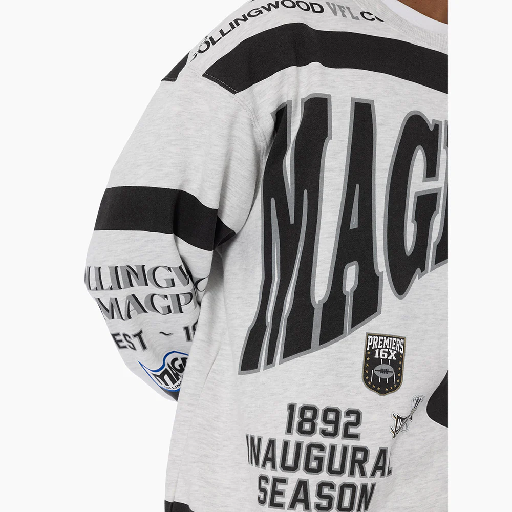Collingwood Magpies Mitchell & Ness Team Crew Fleece - Image 3