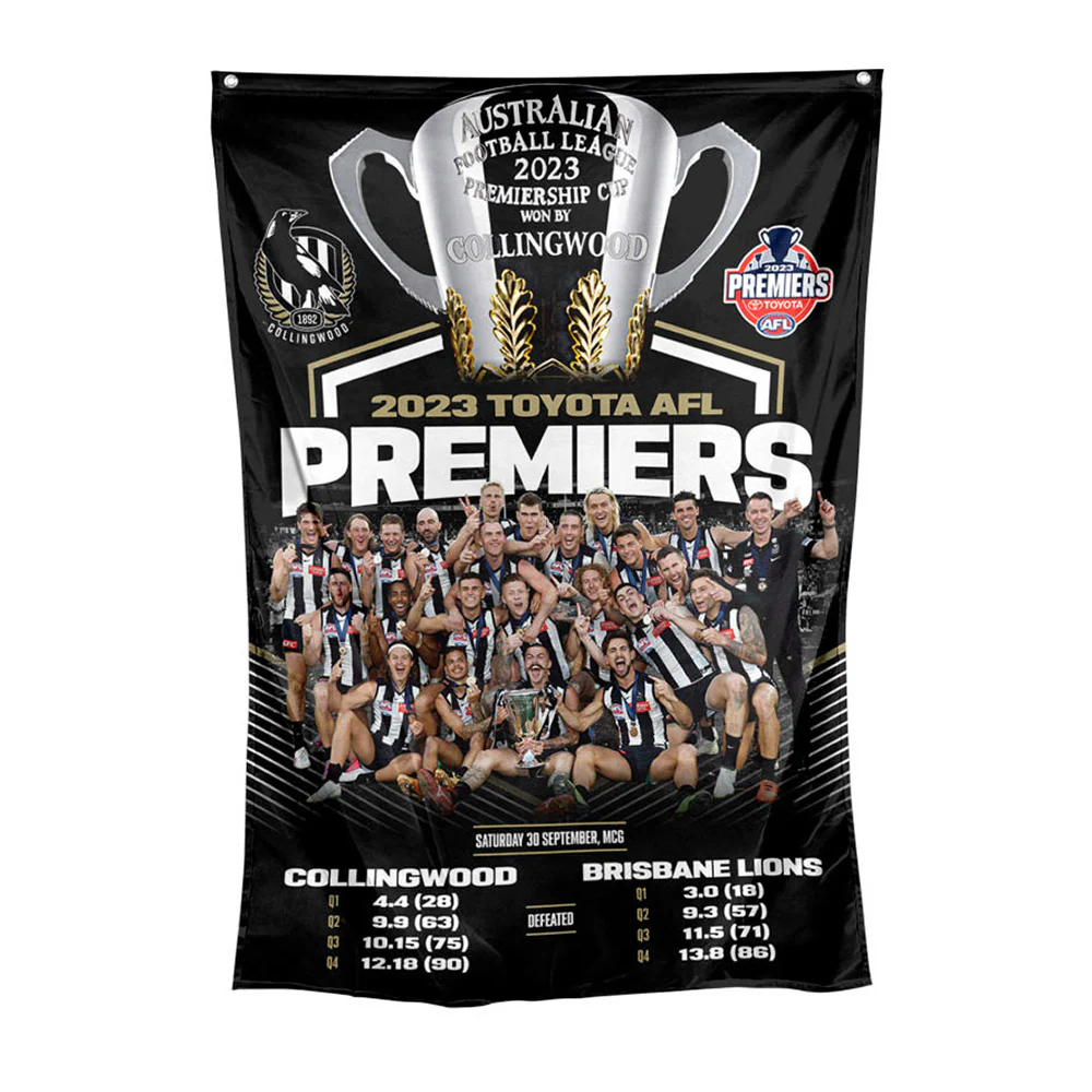 Collingwood 2023 Premiers Team Wall Flag