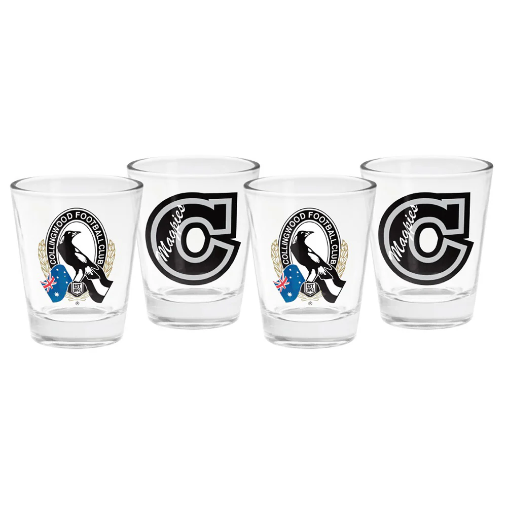 Collingwood 4pk Shot Glass