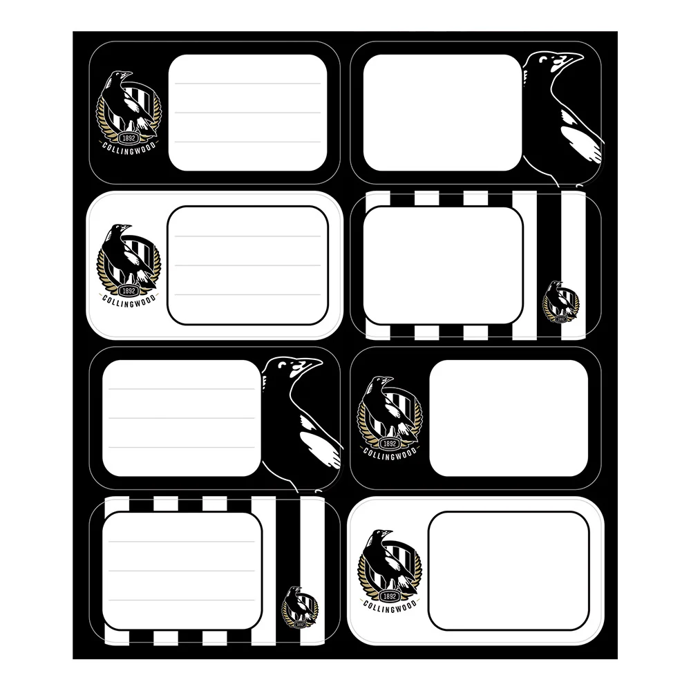 Collingwood Magpies Book Labels