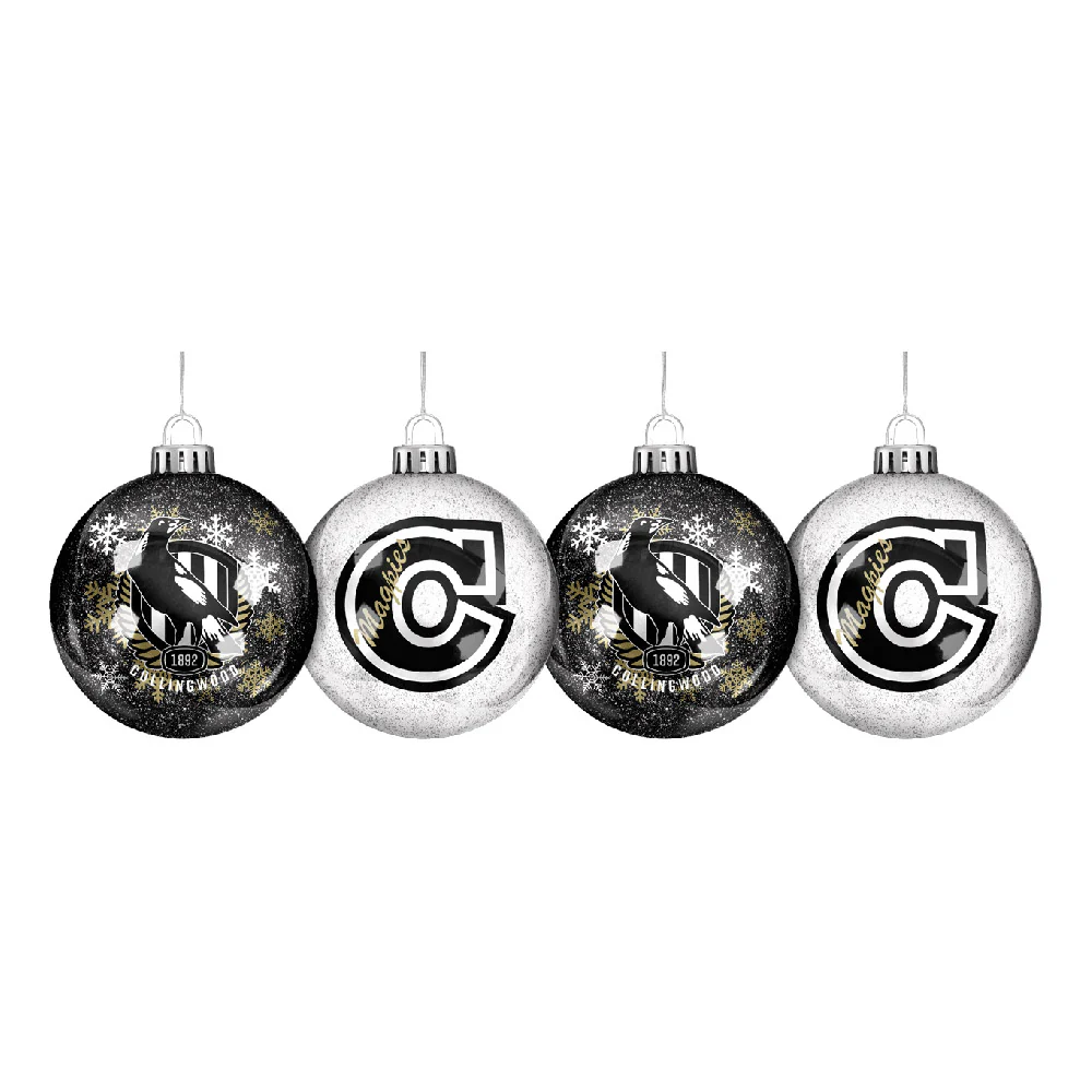 Collingwood Glitter Baubles