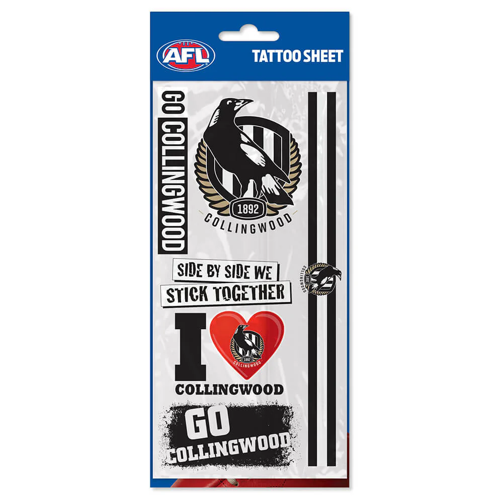 Collingwood Tattoo Sheet