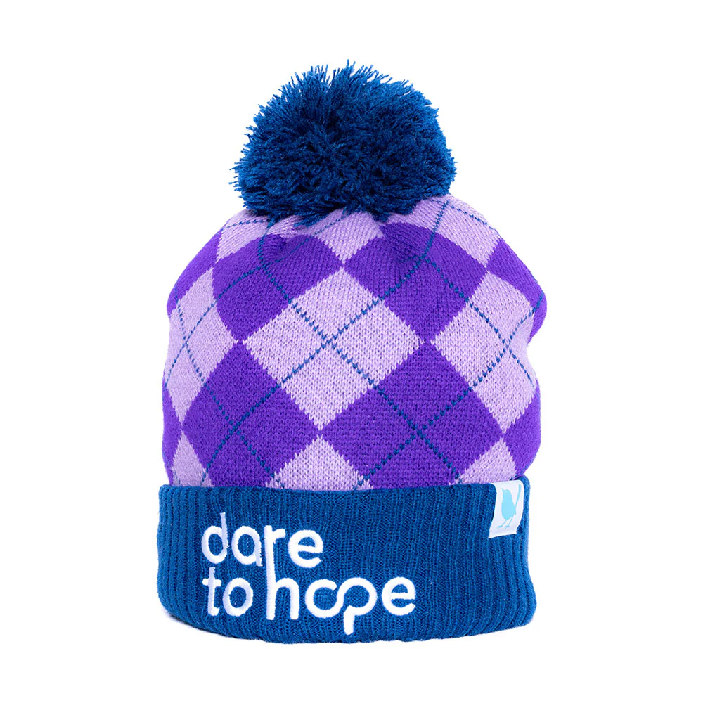 Dare To Hope Purple Harlequin Beanie
