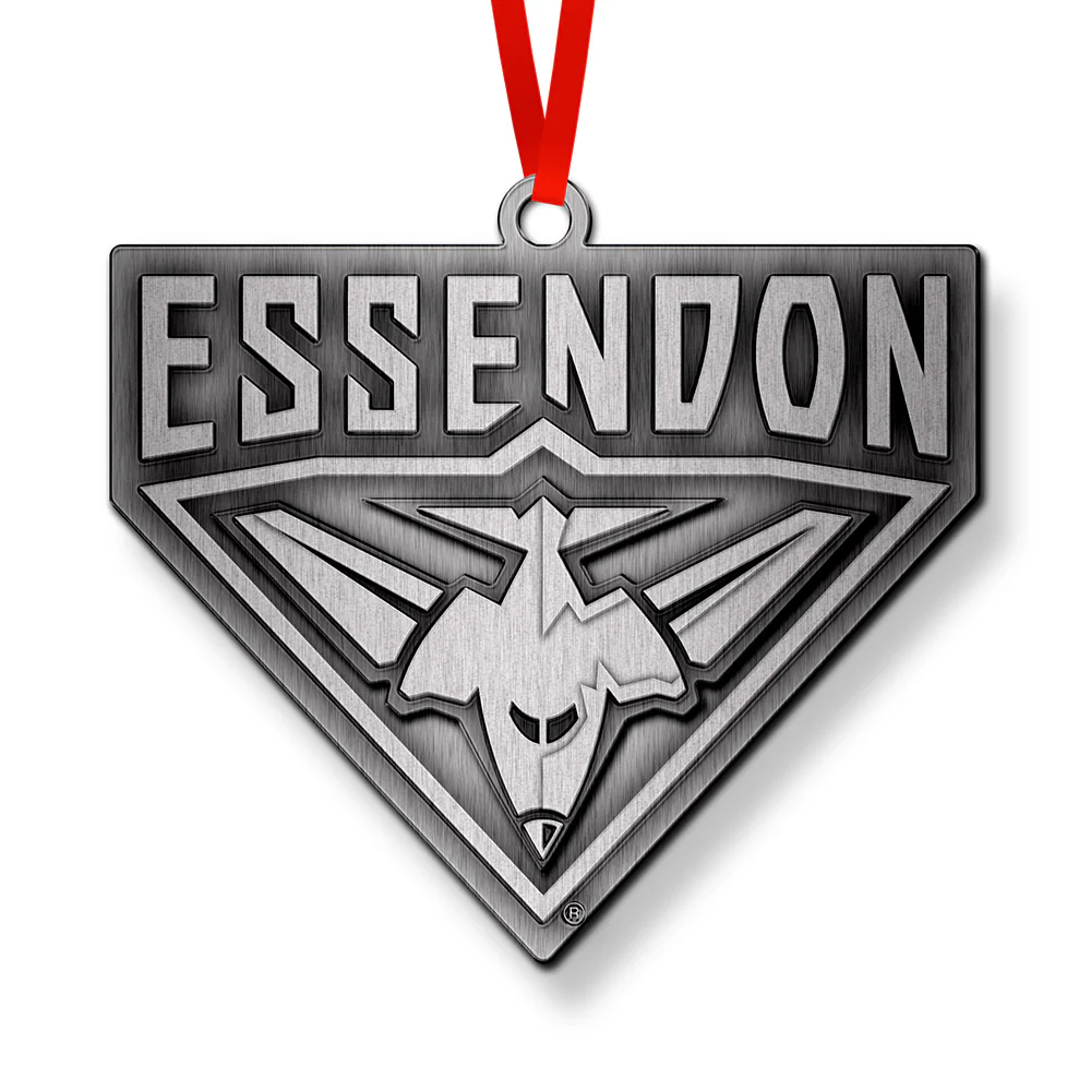 Essendon Bombers Metal Christmas Baubles Ornaments