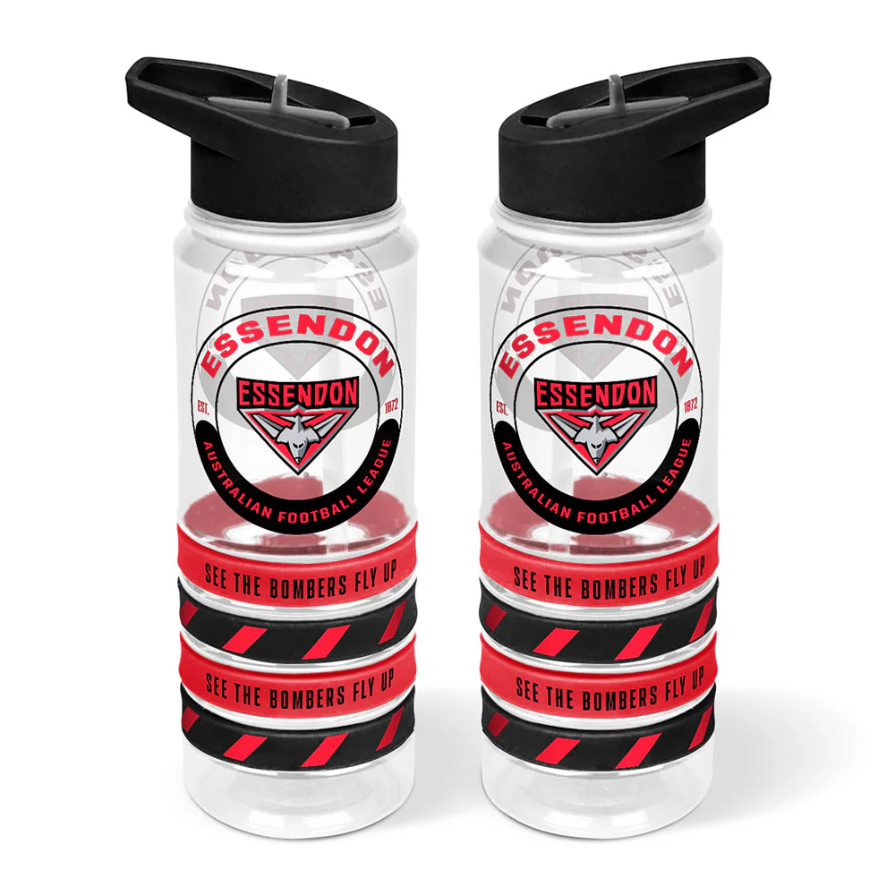 Essendon Bombers Quad Bands Tritan Drink Bottle - Image 2