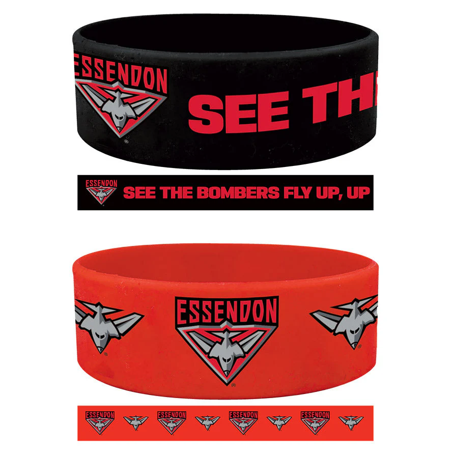 Essendon Bombers Silicone Wrist Bands 2 Pack