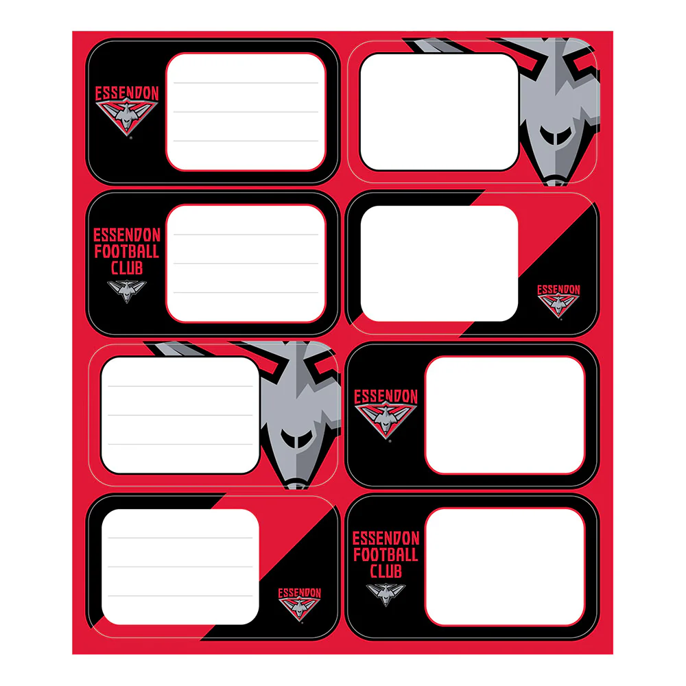 Essendon Bombers Book Labels