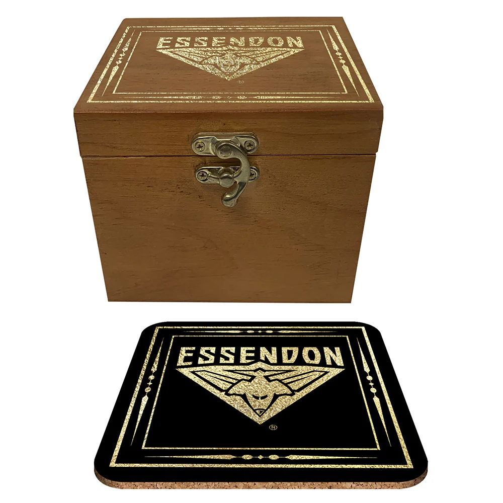 Essendon Set Of 4 Cork Coasters In Box