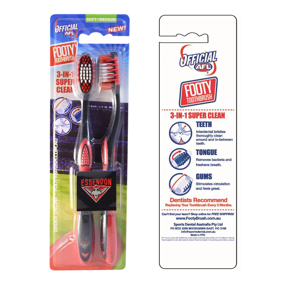 Essendon Toothbrushes - 2pk - Image 2