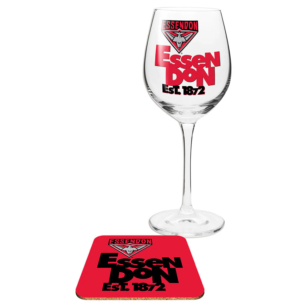 Essendon Wine Glass And Coaster - Image 2