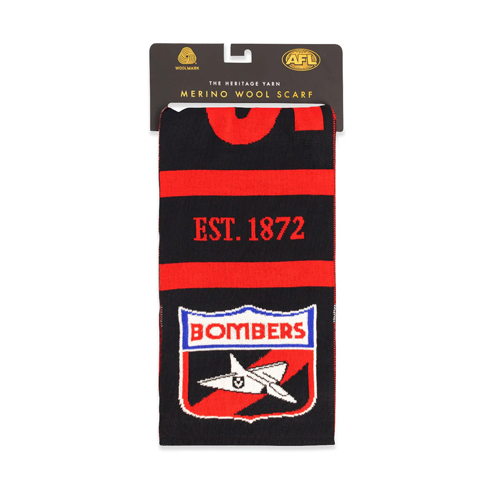 Essendon Bombers Throwback Merino Wool Scarf