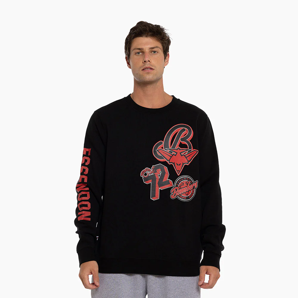 Essendon Bombers Mens Patchwork Crew Sweater - Image 2
