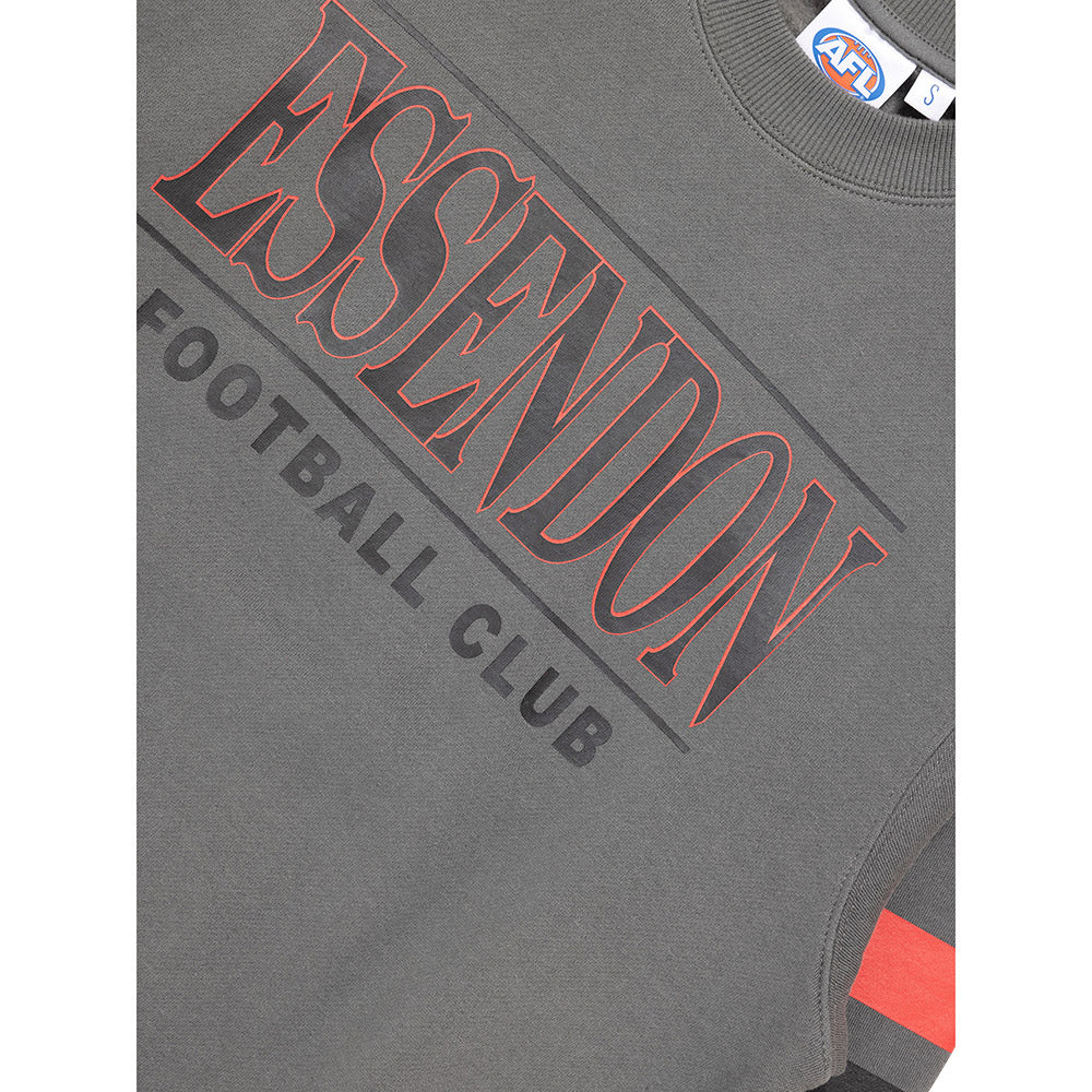 Essendon Bombers Womens Stripe Sleeve Crew - Image 7