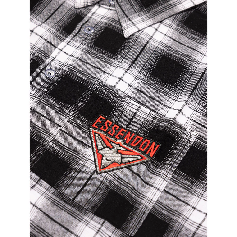 Essendon Mens Check Flannel Shirt - Image 3
