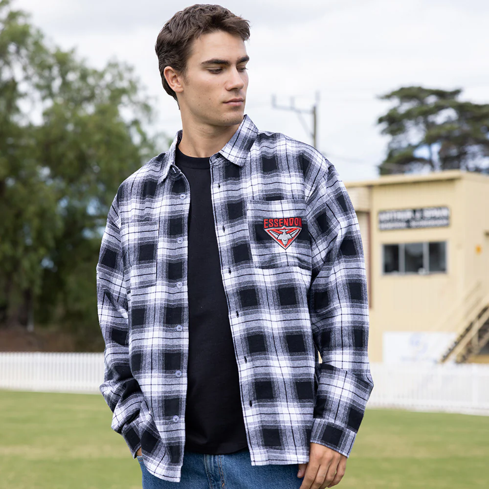 Essendon Mens Check Flannel Shirt - Image 4