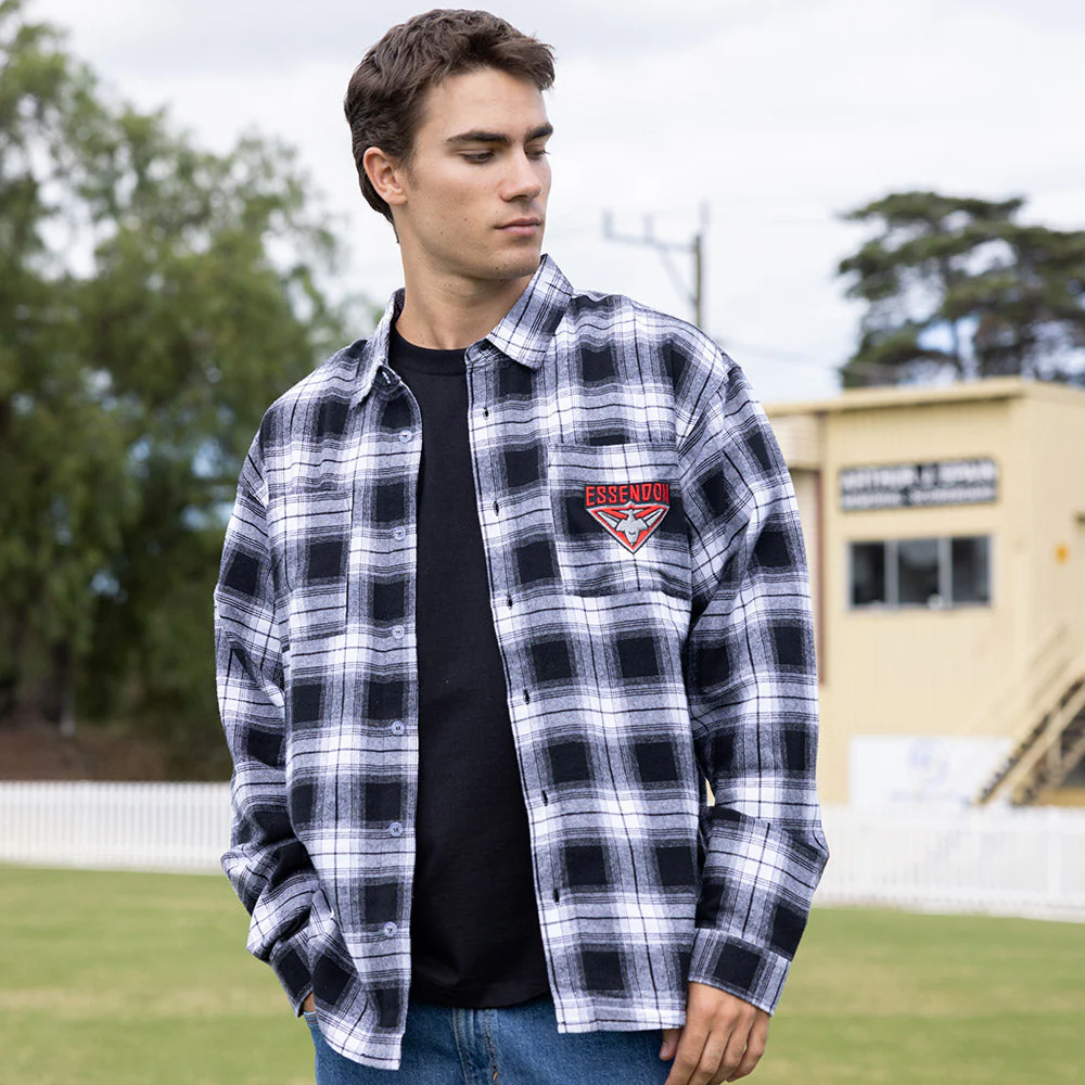 Essendon Mens Check Flannel Shirt - Image 9