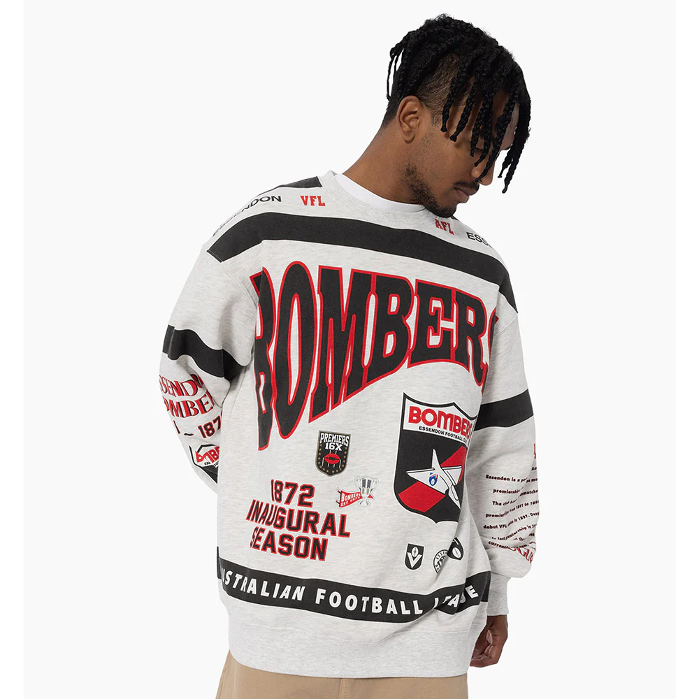 Essendon Bombers Mitchell & Ness Team Crew Fleece