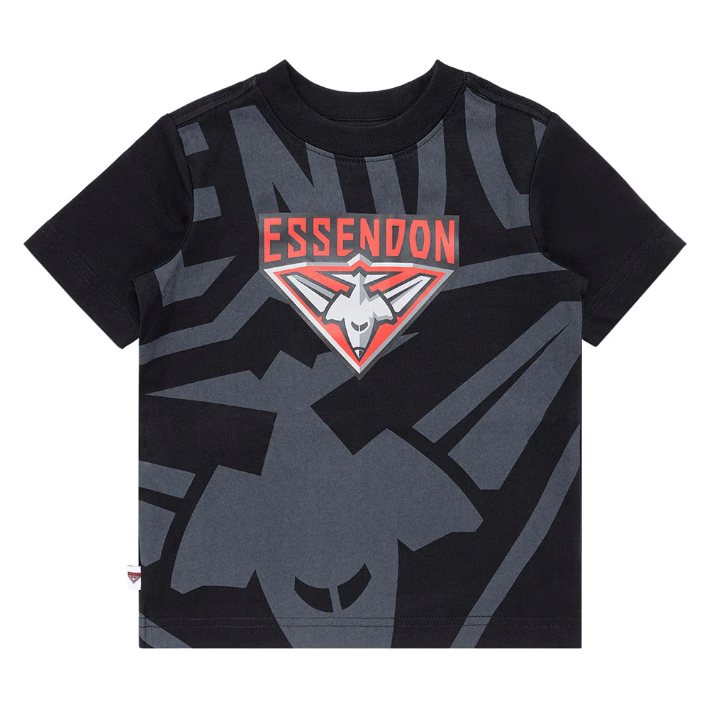 Essendon Bombers Youth Oversize Crop Logo Tee