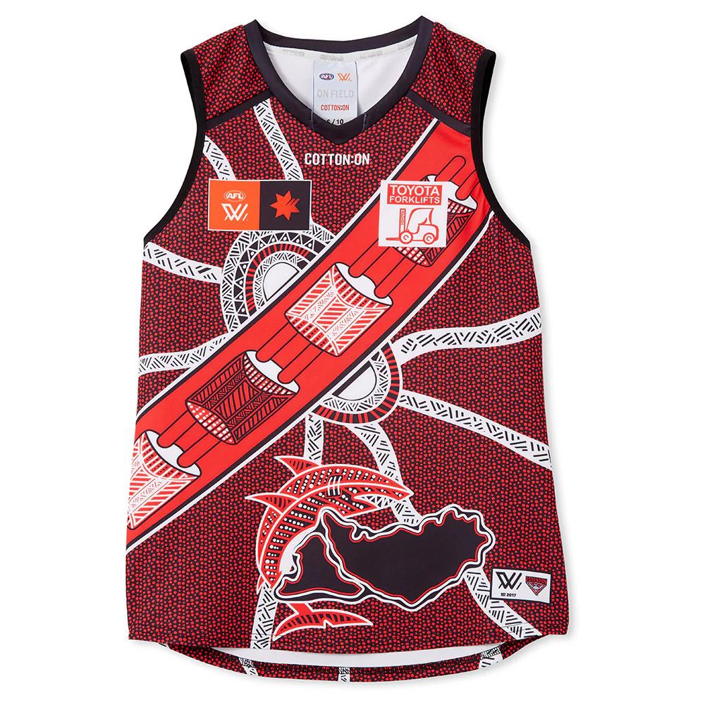 Essendon Bombers Season 9 AFLW Authentic Indigenous Guernsey