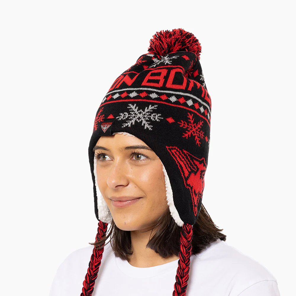 Essendon Bombers Adult Snowflake Beanie - Image 3