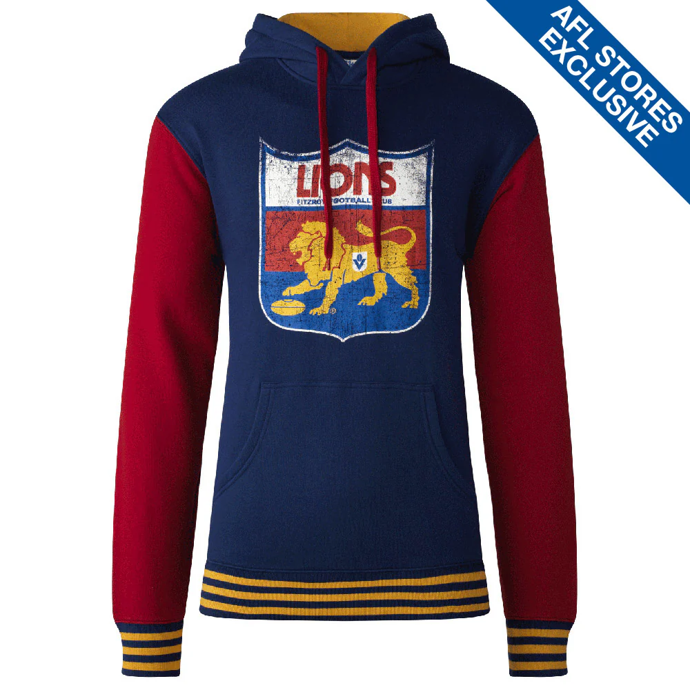 Fitzroy Lions Mens Retro Pullover Hoodie