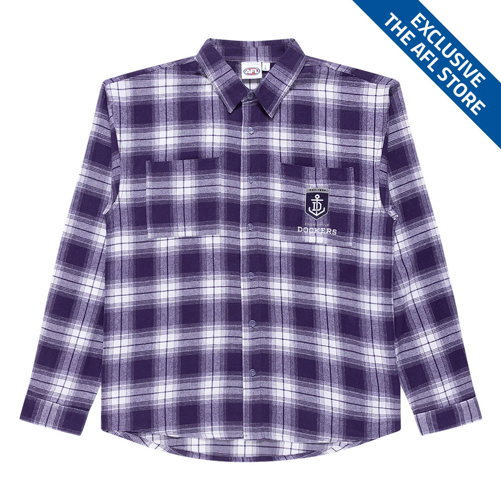 Fremantle Dockers Mens Check Flannel Shirt