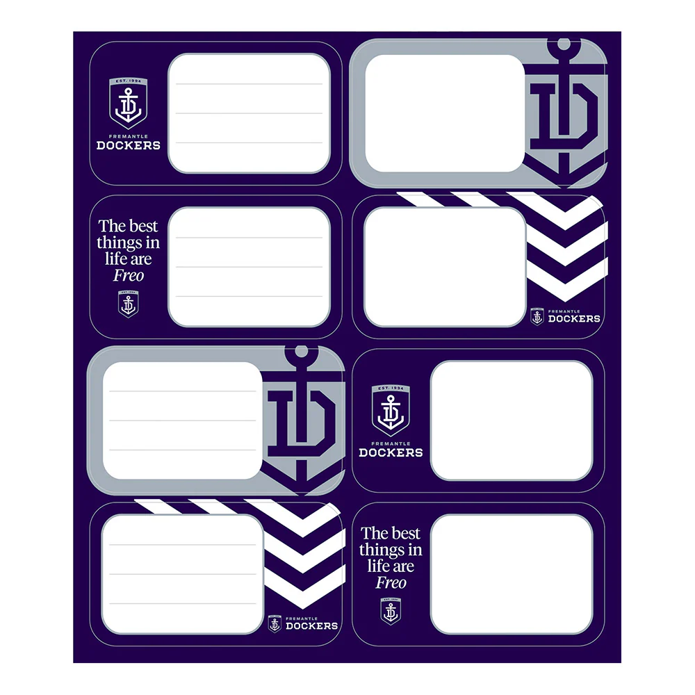 Fremantle Dockers Book Labels