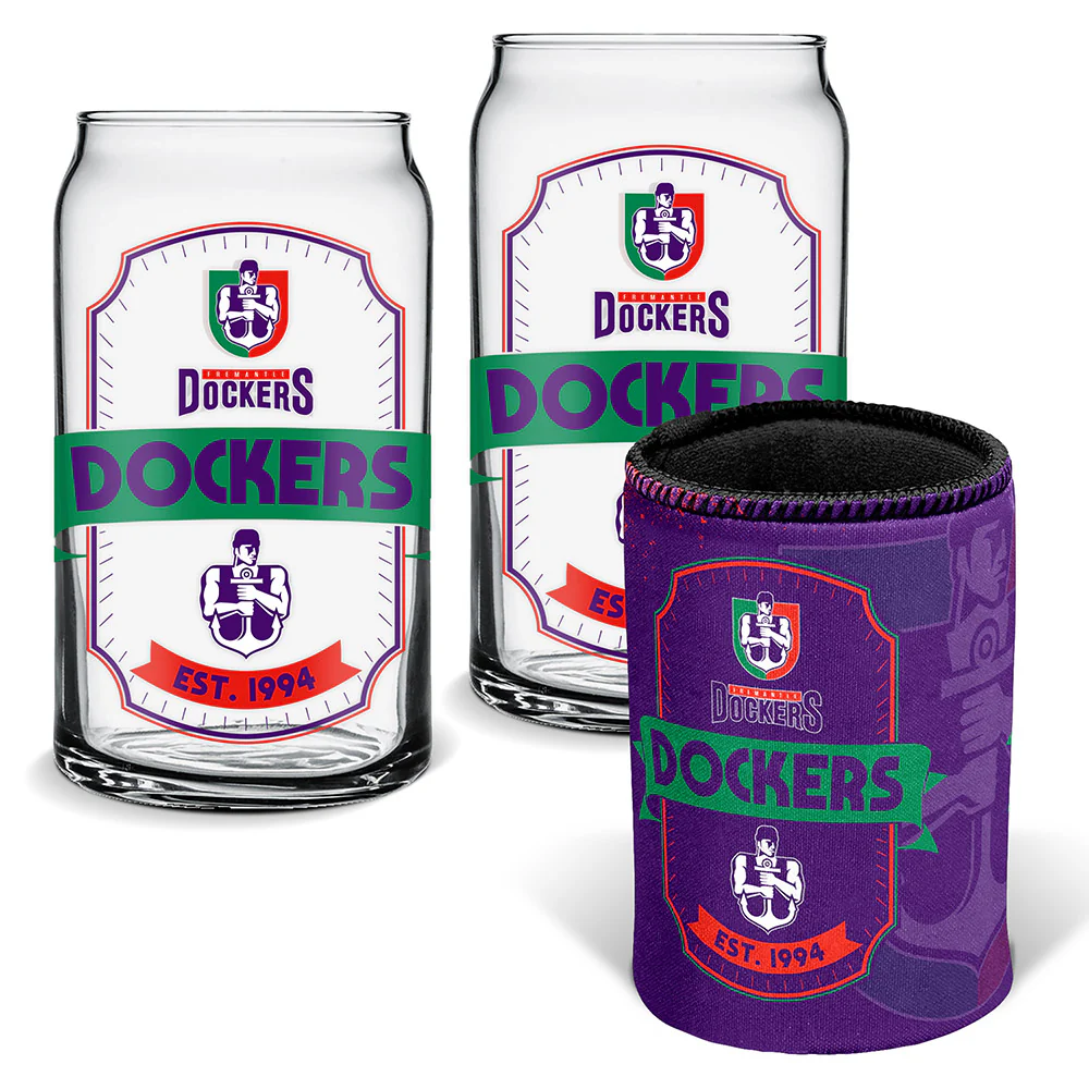 Fremantle Dockers Can Glasses & Can Cooler