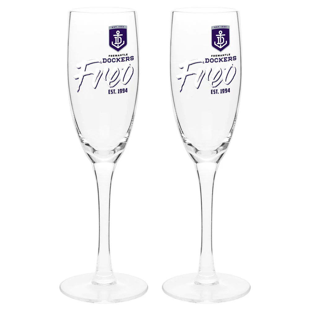 Fremantle Dockers Set Of 2 Champagne Glasses - Image 2
