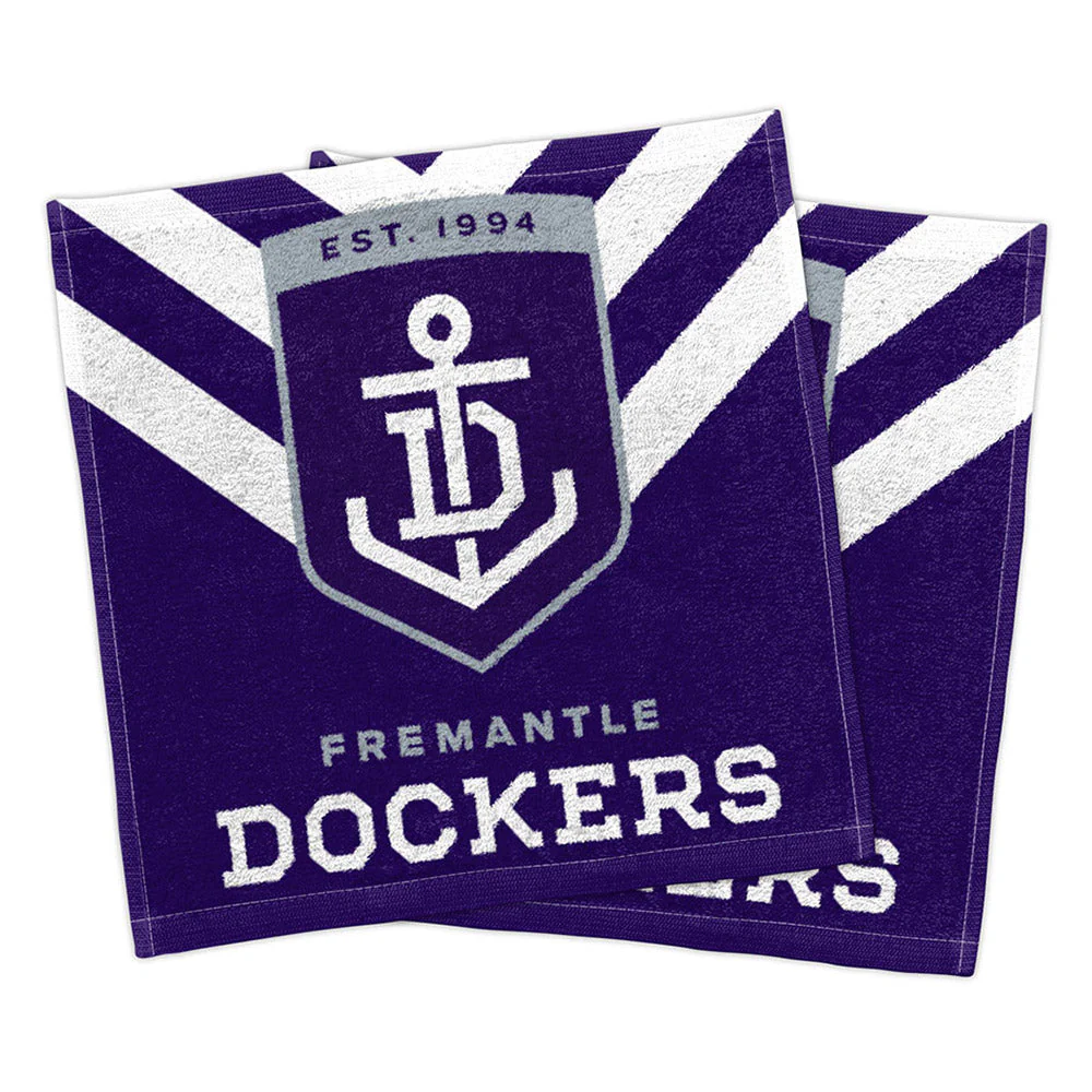 Fremantle Dockers Set Of 2 Face Washers - Image 2