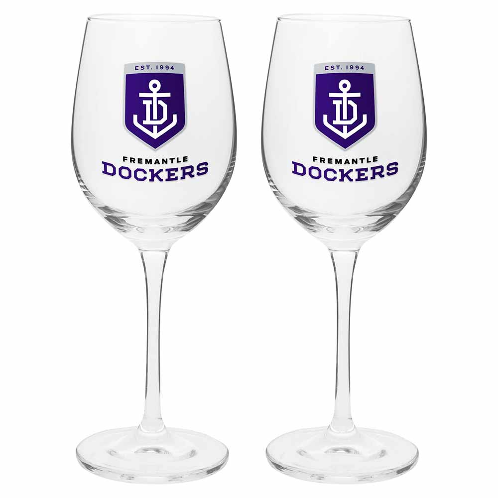 Fremantle Dockers Set Of 2 Wine Glasses