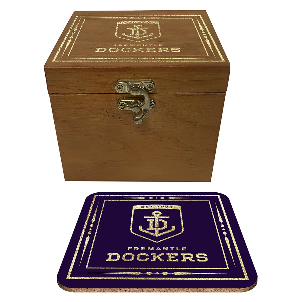 Fremantle Dockers Set Of 4 Cork Coasters In Box