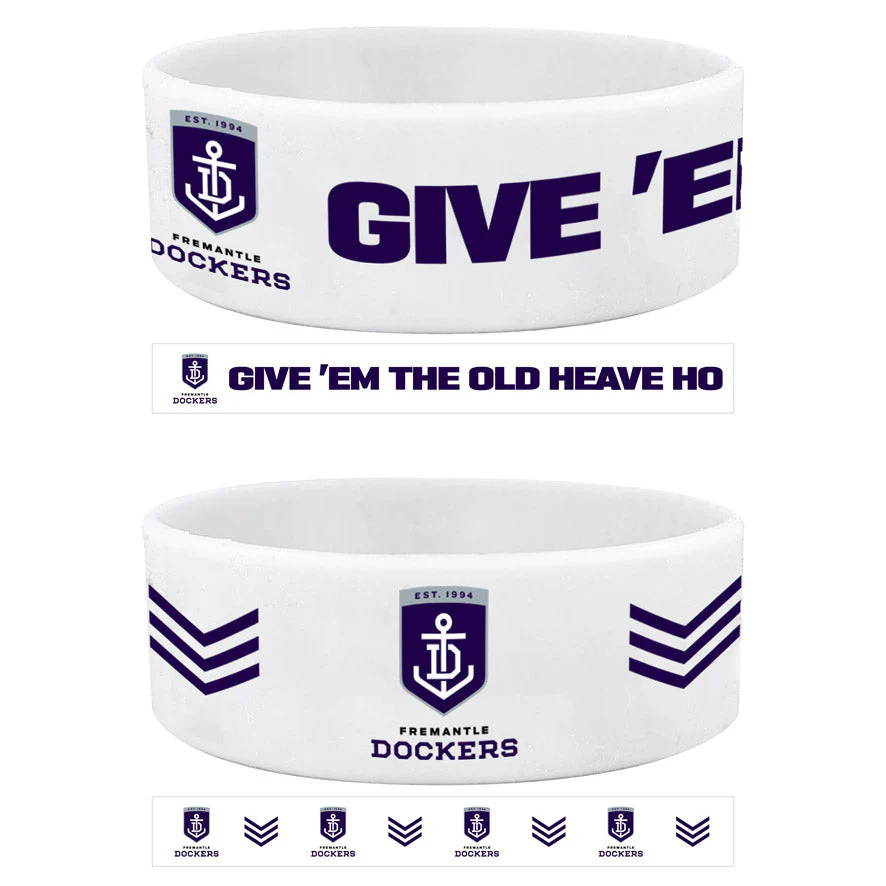 Fremantle Dockers Silicone Wrist Bands 2 Pack