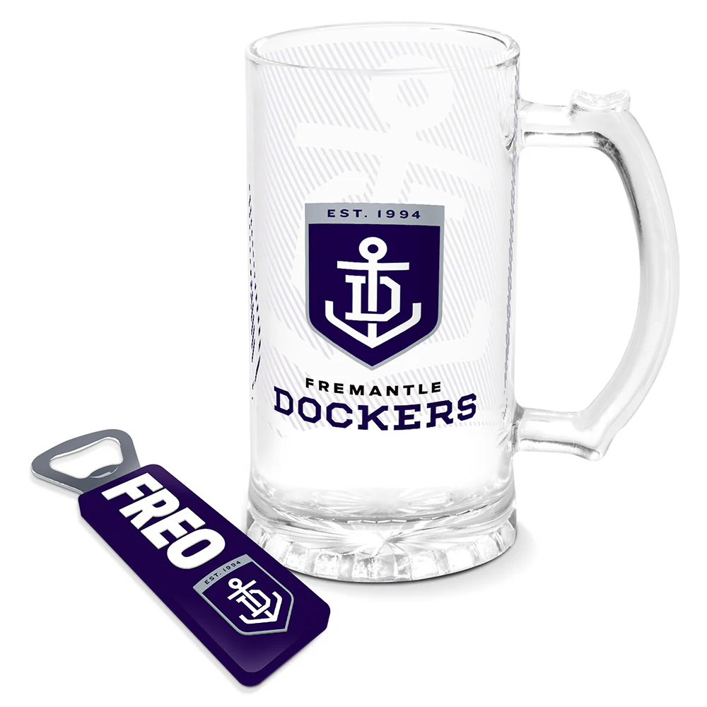 Fremantle Dockers Stein Glass & Opener Gift Pack