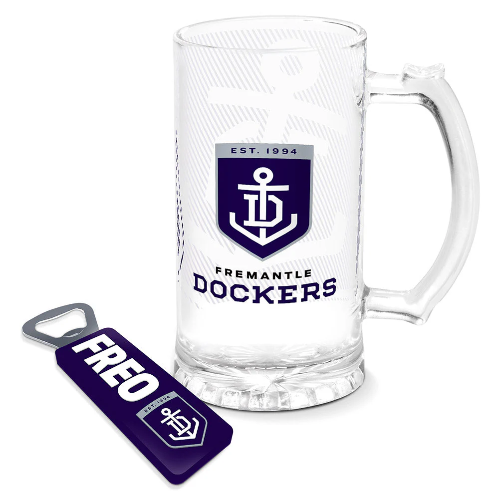 Fremantle Dockers Stein Glass & Opener Gift Pack - Image 2