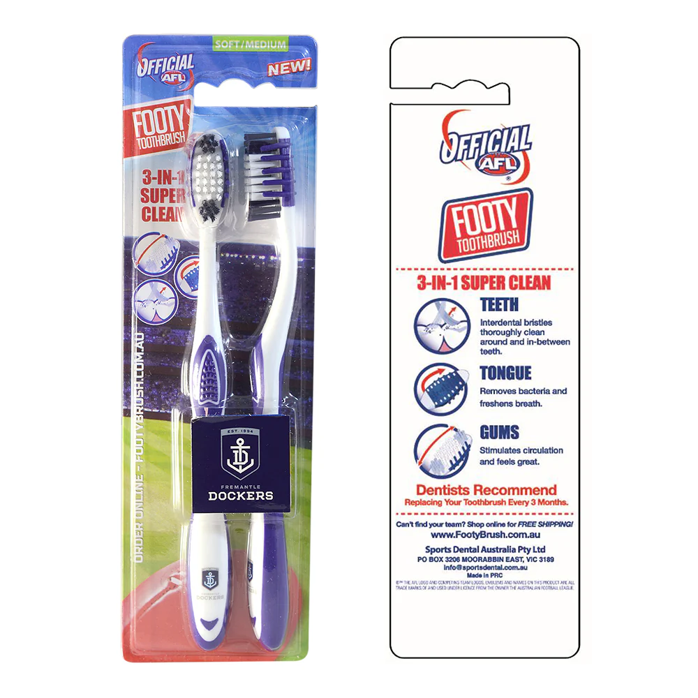 Fremantle Dockers Toothbrushes - 2pk